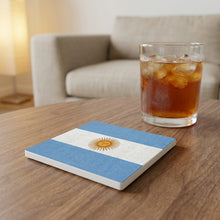 Argentina Flag Pride ceramic coasters set of 4, lifestyle