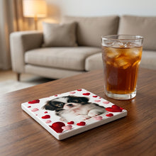Japanese Chin ceramic coasters set of 4, lifestyle