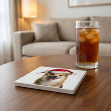 Icelandic Sheepdog ceramic coasters set of 4, lifestyle