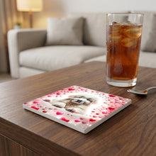 Golden Retriever ceramic coasters set of 4, lifestyle