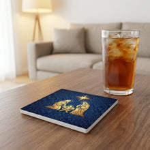 Nativity Scene ceramic coasters set of 4, lifestyle