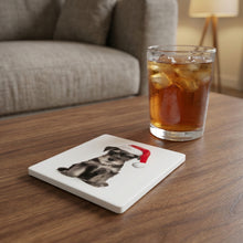 Miniature Schnauzer Puppy ceramic coasters set of 4, lifestyle