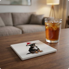 Toy Fox Terrier Puppy ceramic coasters set of 4, lifestyle