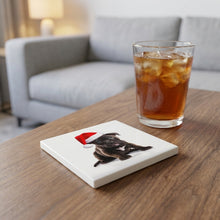 Staffordshire Bull Terrier Puppy ceramic coasters set of 4, lifestyle