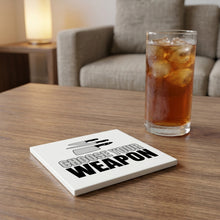 Choose Your Weapon - Chef Knives ceramic coasters set of 4, lifestyle