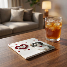 Shih Tzu ceramic coasters set of 4, lifestyle