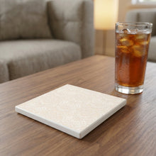 Floral Lace ceramic coasters set of 4, lifestyle