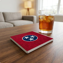 Tennessee State Flag ceramic coasters set of 4, lifestyle