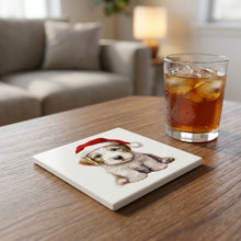 Sealyham Terrier Puppy Drawing ceramic coasters set of 4, lifestyle