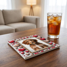 Goldendoodle ceramic coasters set of 4, lifestyle