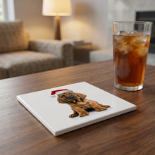 Bloodhound Puppy ceramic coasters set of 4, lifestyle