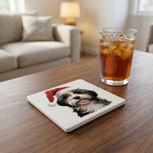 Tibetan Terrier Puppy Drawing ceramic coasters set of 4, lifestyle