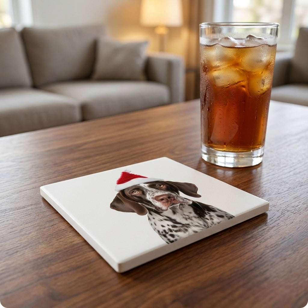 Pointer ceramic coasters set of 4, lifestyle