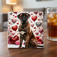 Mastiff ceramic coasters set of 4, lifestyle