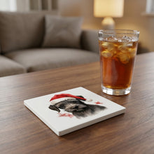 Cesky Terrier Puppy Drawing ceramic coasters set of 4, lifestyle