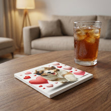 Havanese ceramic coasters set of 4, lifestyle