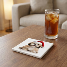 Lhasa Apso ceramic coasters set of 4, lifestyle