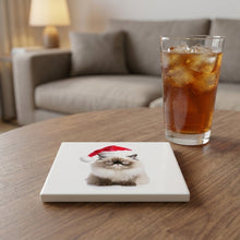 Himalayan Cat ceramic coasters set of 4, lifestyle