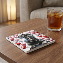 Neapolitan Mastiff ceramic coasters set of 4, lifestyle