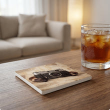 Film Camera ceramic coasters set of 4, lifestyle