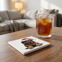 Tibetan Mastiff Puppy ceramic coasters set of 4, lifestyle
