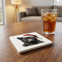 Belgian Sheepdog Puppy Drawing ceramic coasters set of 4, lifestyle