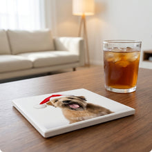 Soft Coated Wheaten Terrier ceramic coasters set of 4, lifestyle