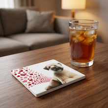 Soft Coated Wheaten Terrier ceramic coasters set of 4, lifestyle