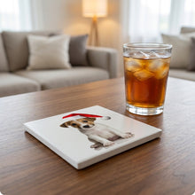 Parson Russell Terrier Puppy ceramic coasters set of 4, lifestyle