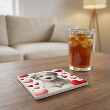 Bedlington Terrier ceramic coasters set of 4, lifestyle