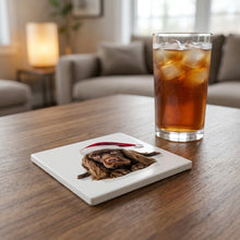 Sussex Spaniel ceramic coasters set of 4, lifestyle