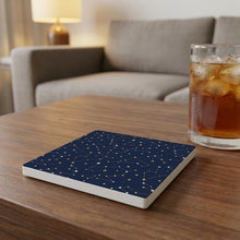 Starry Night Sky ceramic coasters set of 4, lifestyle