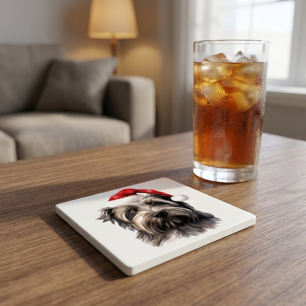Skye Terrier ceramic coasters set of 4, lifestyle