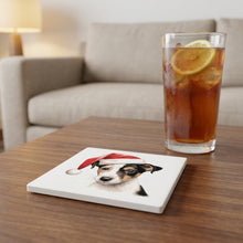 Smooth Fox Terrier Puppy Drawing ceramic coasters set of 4, lifestyle