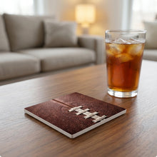 Football Pigskin ceramic coasters set of 4, lifestyle