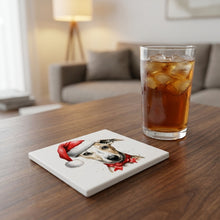 Whippet Puppy Drawing ceramic coasters set of 4, lifestyle