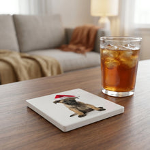 Belgian Malinois Puppy ceramic coasters set of 4, lifestyle