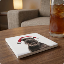 Cesky Terrier ceramic coasters set of 4, lifestyle