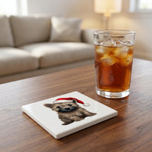 Cairn Terrier Puppy Drawing ceramic coasters set of 4, lifestyle