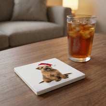 Norfolk Terrier ceramic coasters set of 4, lifestyle