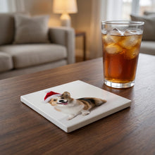 Pembroke Welsh Corgi ceramic coasters set of 4, lifestyle