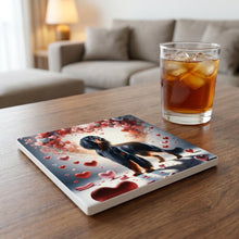 Gordon Setter ceramic coasters set of 4, lifestyle