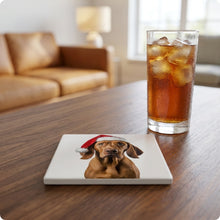 Redbone Coonhound ceramic coasters set of 4, lifestyle