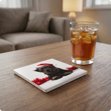 Skye Terrier Puppy ceramic coasters set of 4, lifestyle