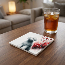 Poodle ceramic coasters set of 4, lifestyle