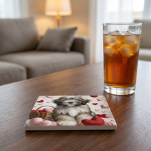 Havanese ceramic coasters set of 4, lifestyle