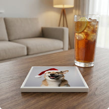 Canaan Dog ceramic coasters set of 4, lifestyle
