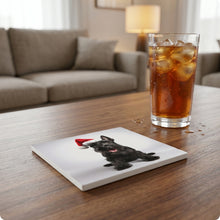 Scottish Terrier ceramic coasters set of 4, lifestyle