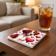 Brittany ceramic coasters set of 4, lifestyle