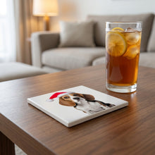 Beagle ceramic coasters set of 4, lifestyle